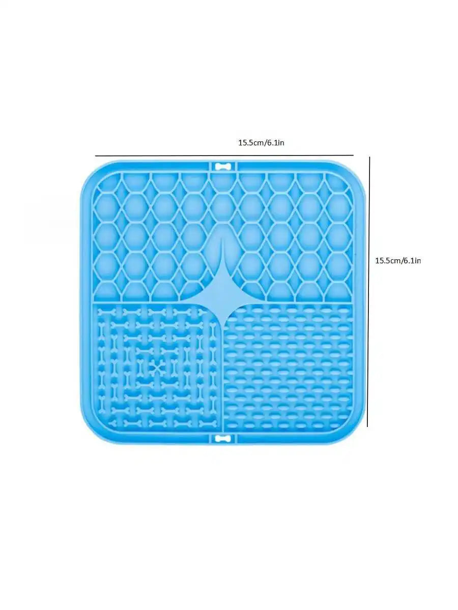 Pet Licking Plate Slow Feeding Tray Licking Mat Silicone Pet Slow Feeding Bowl Suction Cup Dog Licking Mat Slow Feeding Anti-Choking Mat